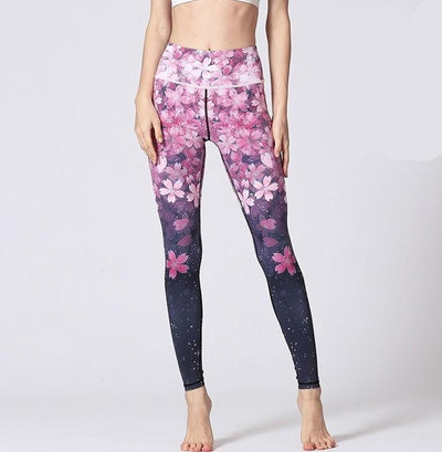 Legging Yoga Motifs Fleurs de Sakura