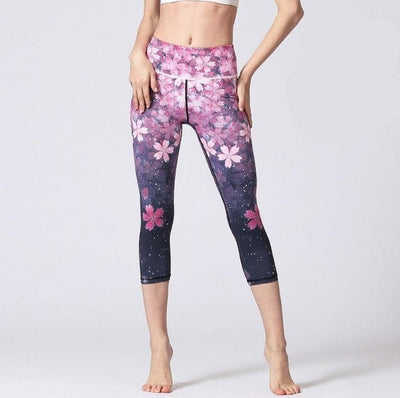 Legging Yoga Motifs Fleurs de Sakura