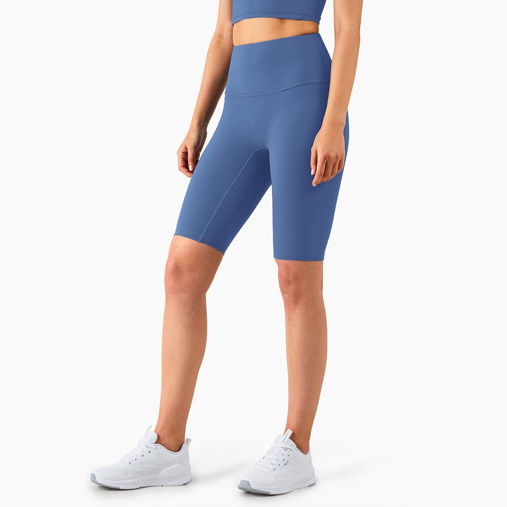 Short Yoga Taille Haute - Bleu / S