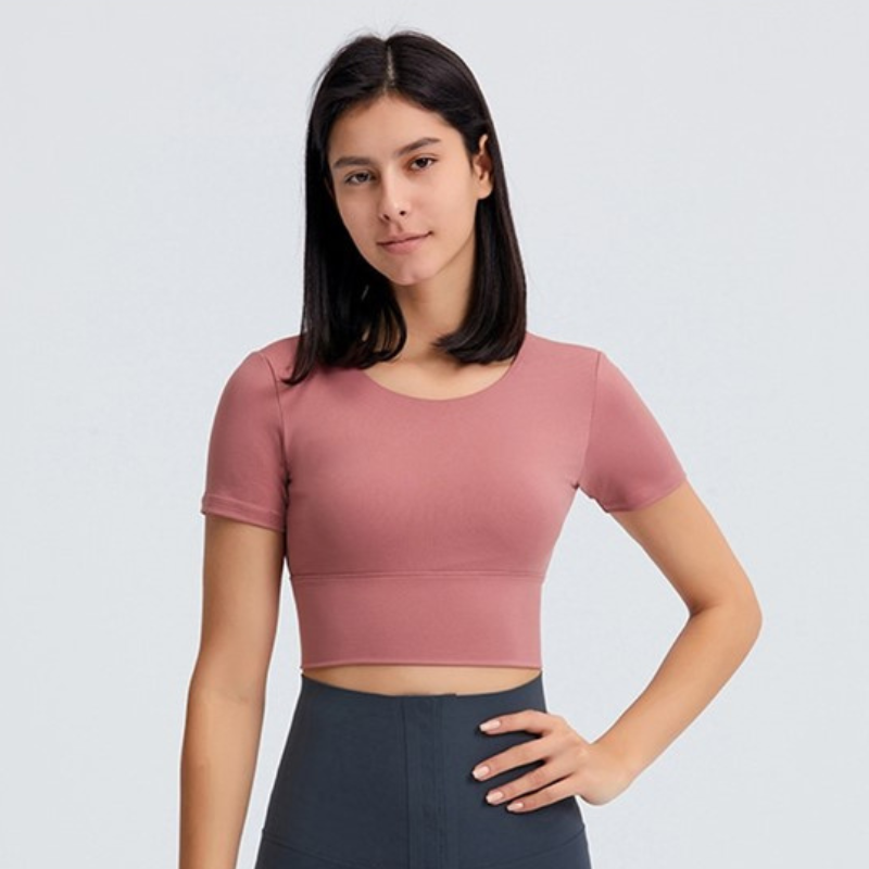 T-shirt Yoga Dos Nu - Rose / XS
