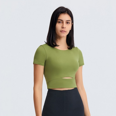 T-shirt Yoga Echancré - Vert / XS