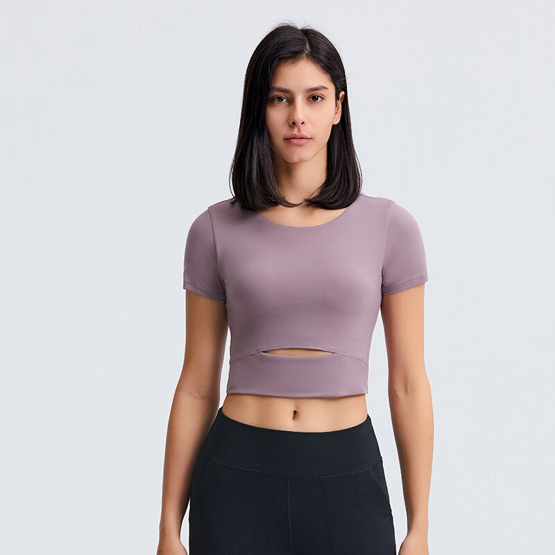 T-shirt Yoga Echancré - Violet / XS