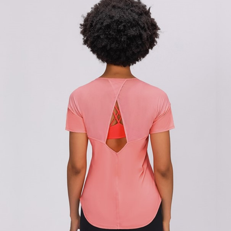 T-shirt Yoga Rose - rose / XS