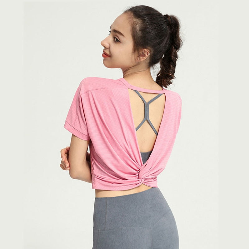 T-shirt Yoga Sensuel - Rose / S
